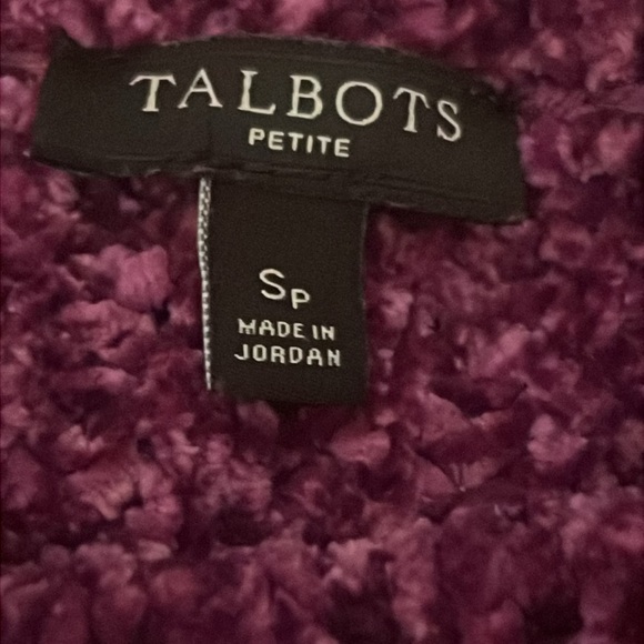 Talbots Chenille Sweater Womens Medium Purple Chunky Knit Size Small - Picture 7 of 8